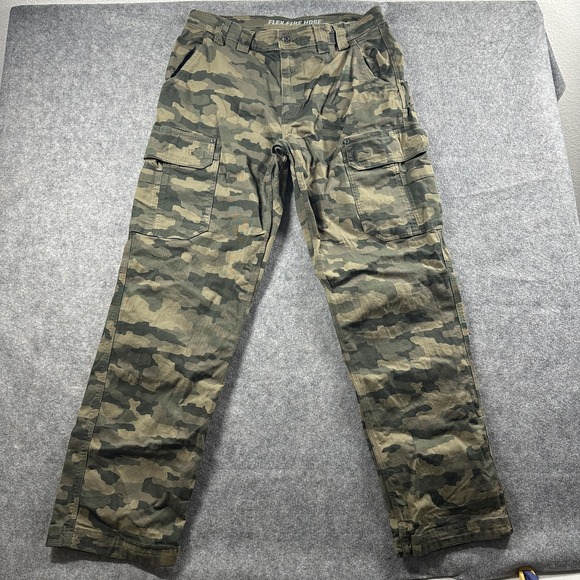 Duluth Trading Flex Fire Hose Cargo Pants Mens 36x34 Camo Relaxed Fit Work - Picture 1 of 13